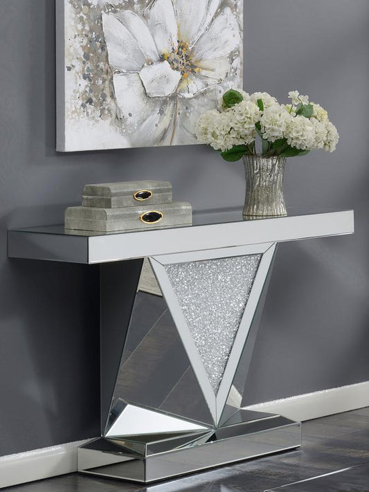 Amore - Mirrored Acrylic Entryway Sofa Console Table - Silver Console Tables by CoasterElevations - Walls Furniture & Mattress