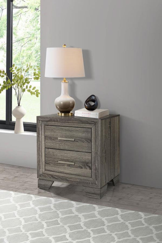 Wright - 2 - Drawer Nightstand Bedside Table - Brown Oak Accent Nightstands by Coaster Fine Furniture - Walls Furniture & Mattress