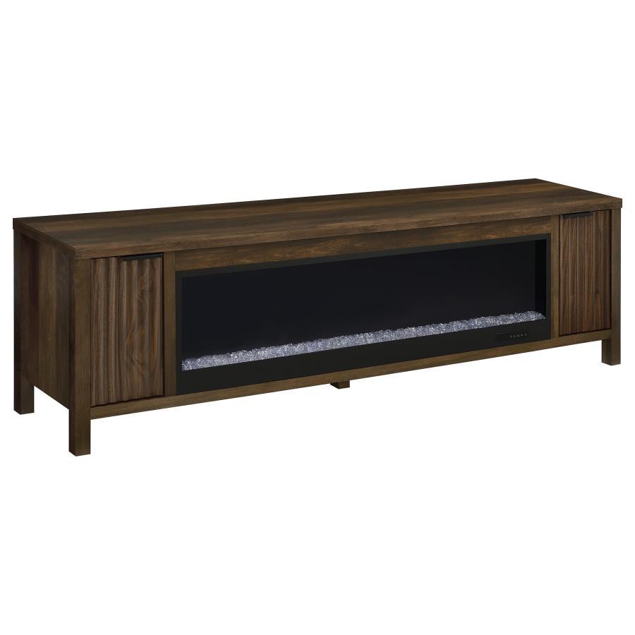 Carey - 79" TV Stand Fireplace Media Console - Dark Pine Fireplace TV Stands by Coaster Fine Furniture - Walls Furniture & Mattress