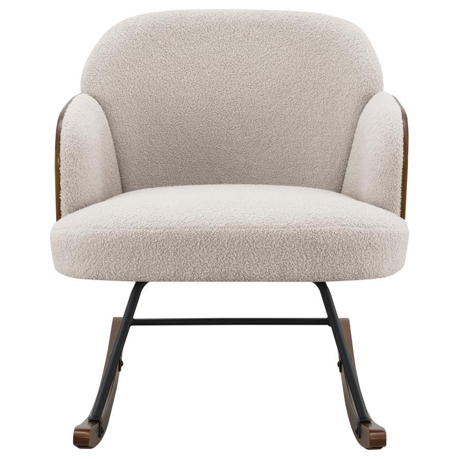 Paige - Boucle Upholstered Mid Back Rocking Chair Rocker Chairs by Coaster Fine Furniture - Walls Furniture & Mattress