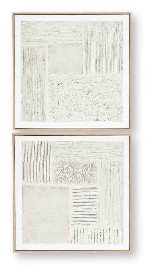 Andorfield - Wall Art Set (Set of 2) - Beige / Black / White Canvas Art Sets by Signature Design by Ashley® - Walls Furniture & Mattress