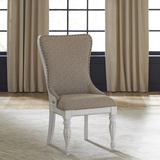 Magnolia Manor - Upholstered Wing Back Side Chair (RTA) - White Wingback Chairs by Liberty Furniture - Walls Furniture & Mattress