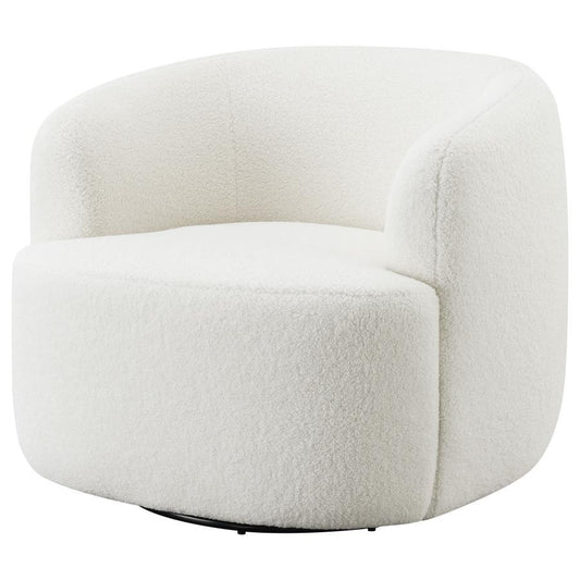 Hudson - Faux Sheepskin Upholstered Swivel Chair - Natural Swivel Chairs by CoasterElevations - Walls Furniture & Mattress