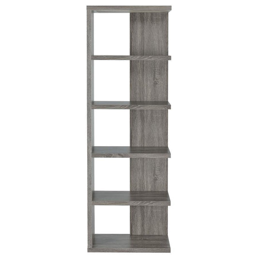 Harrison - 5 - Shelf Bookshelf - Weathered Gray Standard Bookcases by CoasterEveryday - Walls Furniture & Mattress