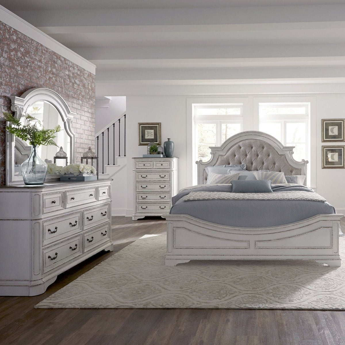 Magnolia Manor - Upholstered Bedroom Set 3 Piece Bedroom Sets by Liberty Furniture - Walls Furniture & Mattress