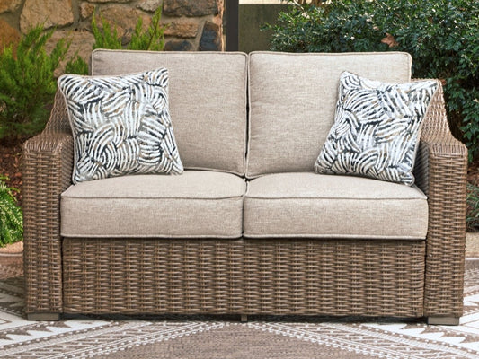 Laguna Heights - Loveseat With Cushion - Beige Loveseats by Signature Design by Ashley® - Walls Furniture & Mattress