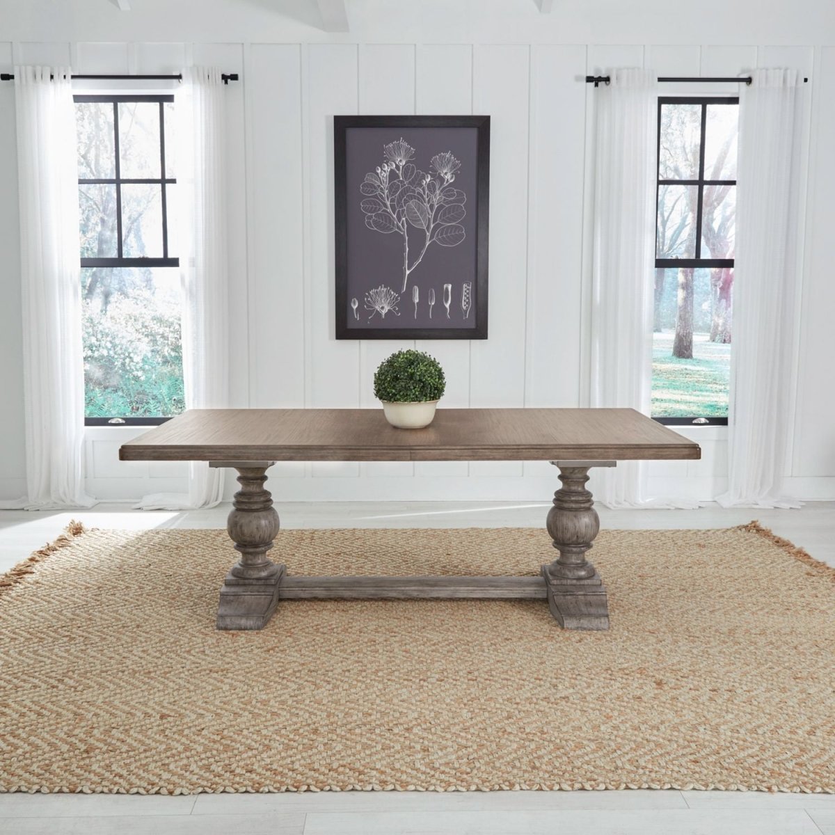 River Place - Trestle Table - Gray Dining Tables by Liberty Furniture - Walls Furniture & Mattress