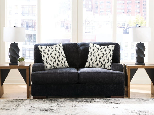 Whitmore Manor - Loveseat - Black Pearl Stationary Loveseats by Benchcraft® - Walls Furniture & Mattress