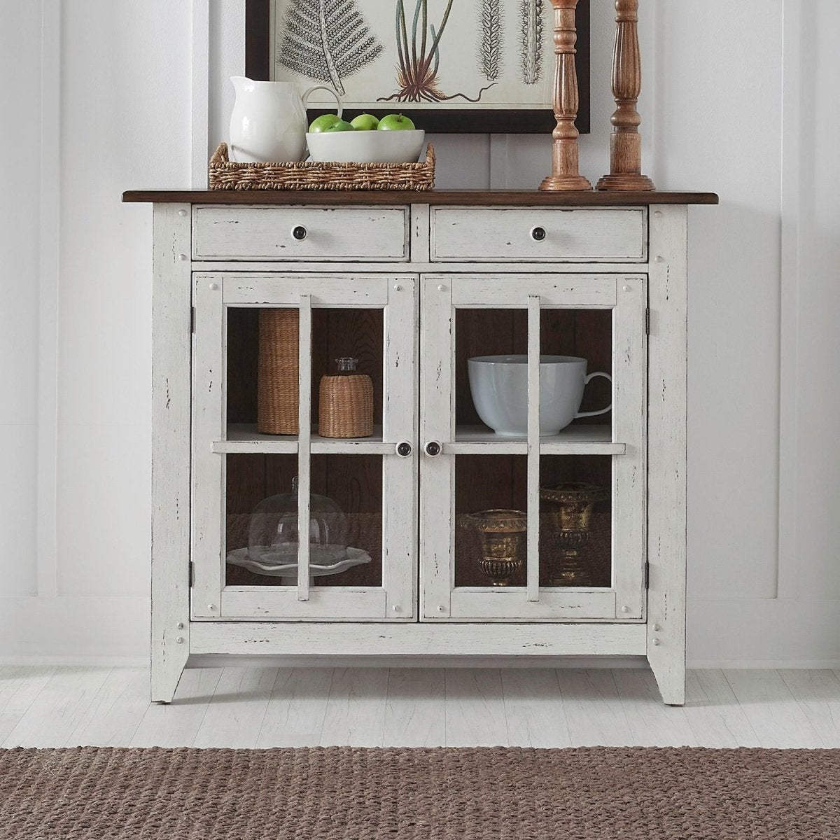 Al Fresco - Server - Graphite / Whitestone Servers by Liberty Furniture - Walls Furniture & Mattress