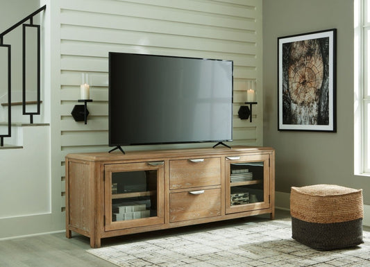 Rencott - Extra Large TV Stand - Light Brown TV Stands by Signature Design by Ashley® - Walls Furniture & Mattress