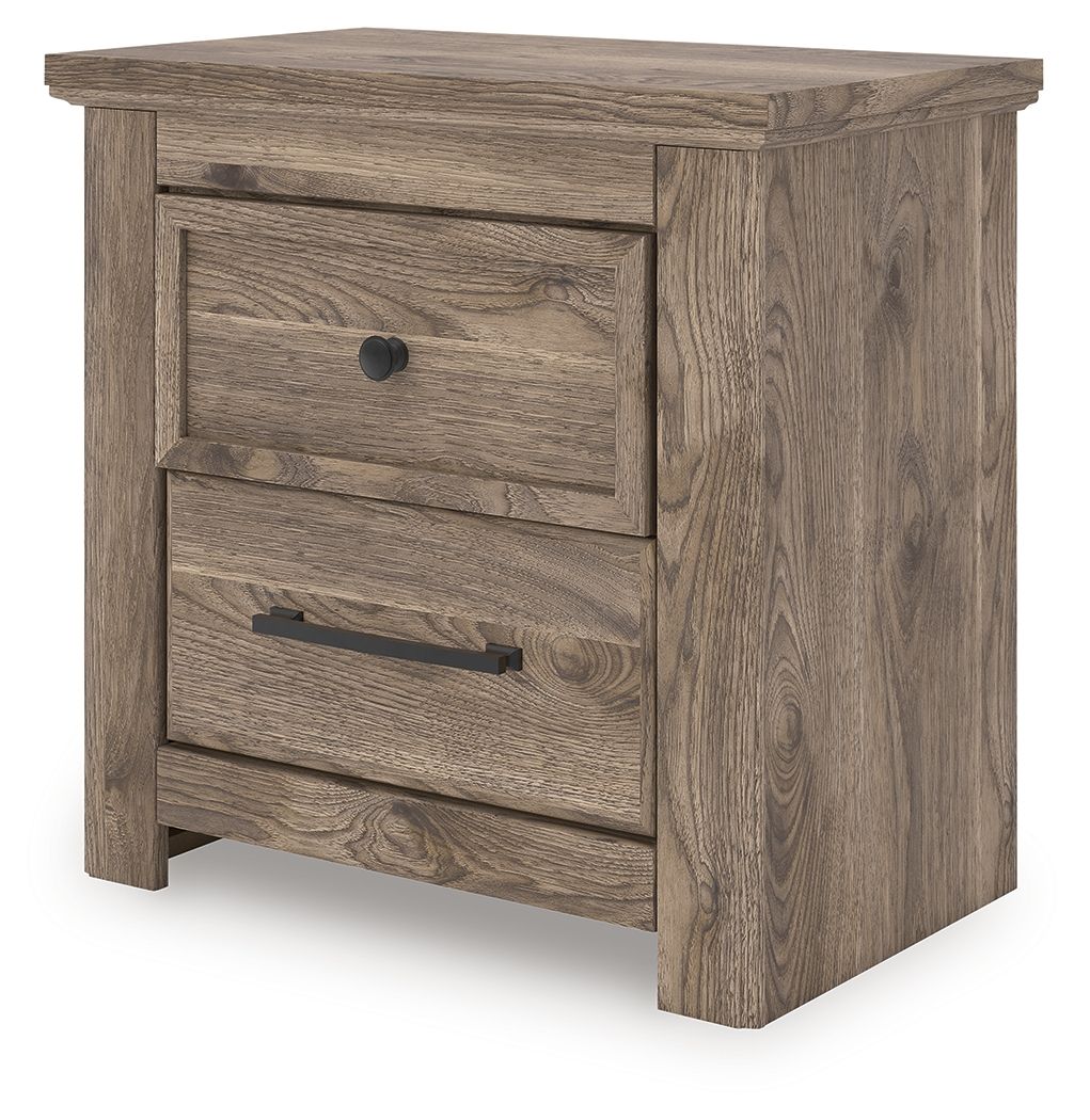Rusticott - Brown - Two Drawer Night Stand Nightstands w/ Charging Stations by Signature Design by Ashley® - Walls Furniture & Mattress