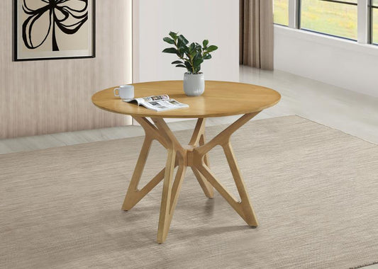 Elowen - Round Solid Wood Dining Table - Light Walnut Dining Tables by CoasterEveryday - Walls Furniture & Mattress