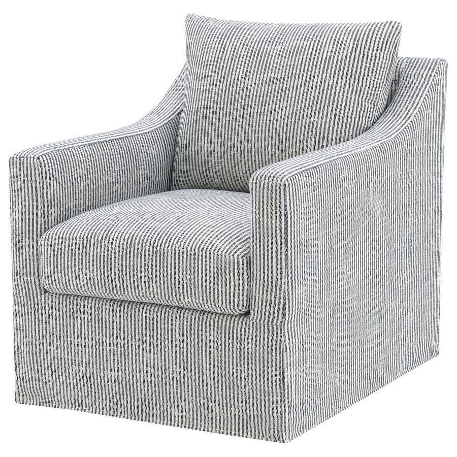 Winter - Upholstered Sloped Arm Accent Swivel Chair Swivel Chairs by Coaster Fine Furniture - Walls Furniture & Mattress