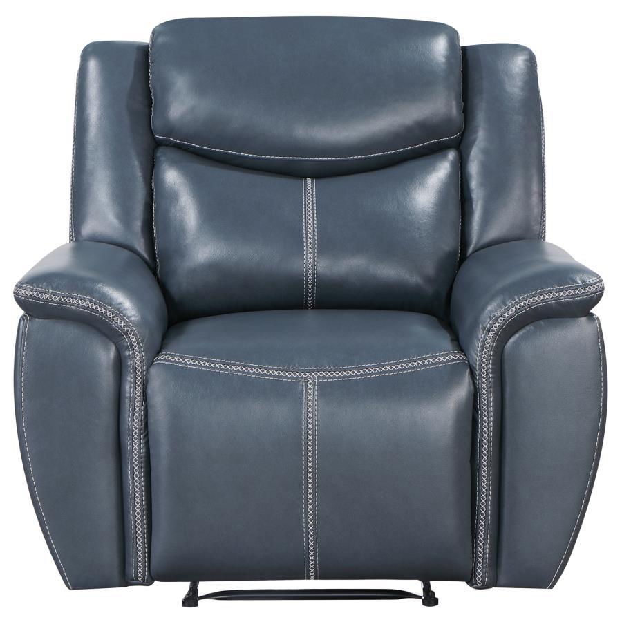 Sloane - Upholstered Padded Arm Recliner Chair - Blue Reclining Chairs by Coaster Fine Furniture - Walls Furniture & Mattress