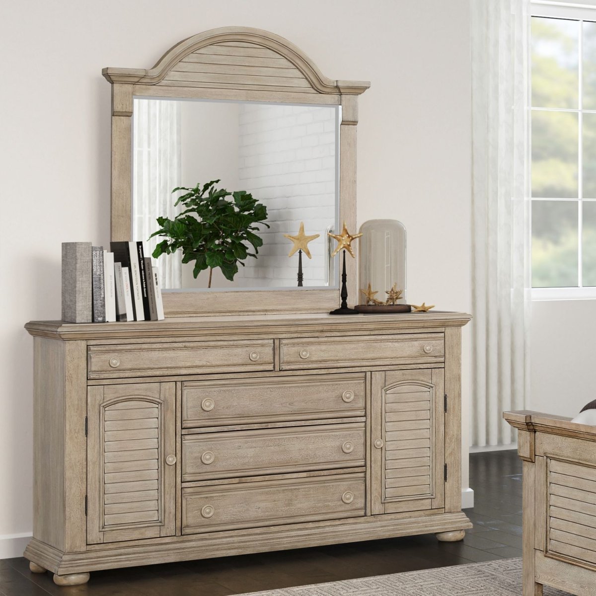 Summer House - Dresser & Mirror - Brown Dresser & Mirror by Liberty Furniture - Walls Furniture & Mattress