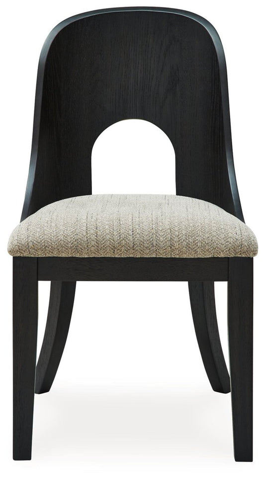 Rowanbeck - Dining Upholstered Side Chair (Set of 2) - Gray / Black Chair Sets by Signature Design by Ashley® - Walls Furniture & Mattress