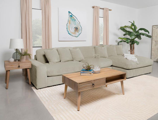 Blaine - Reversible Upholstered Chaise Sectional Sofa Stationary Sectionals by Coaster Fine Furniture - Walls Furniture & Mattress