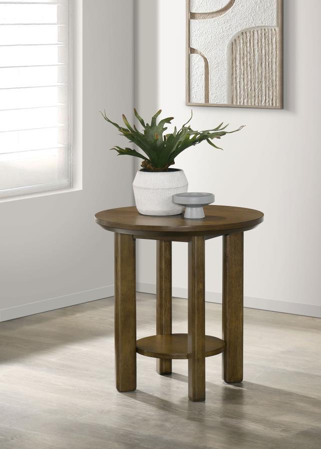 Ottowa - Round Wood Table With Shelf End Tables by Coaster Fine Furniture - Walls Furniture & Mattress
