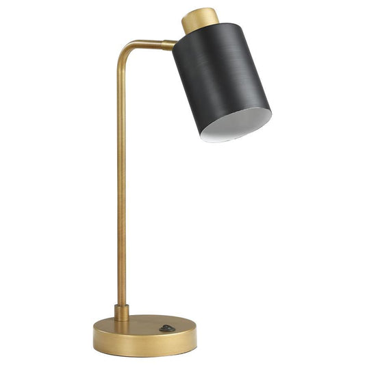 Cherise - Adjustable Angle Table Lamp - Antique Brass Table Lamps by CoasterEssence - Walls Furniture & Mattress