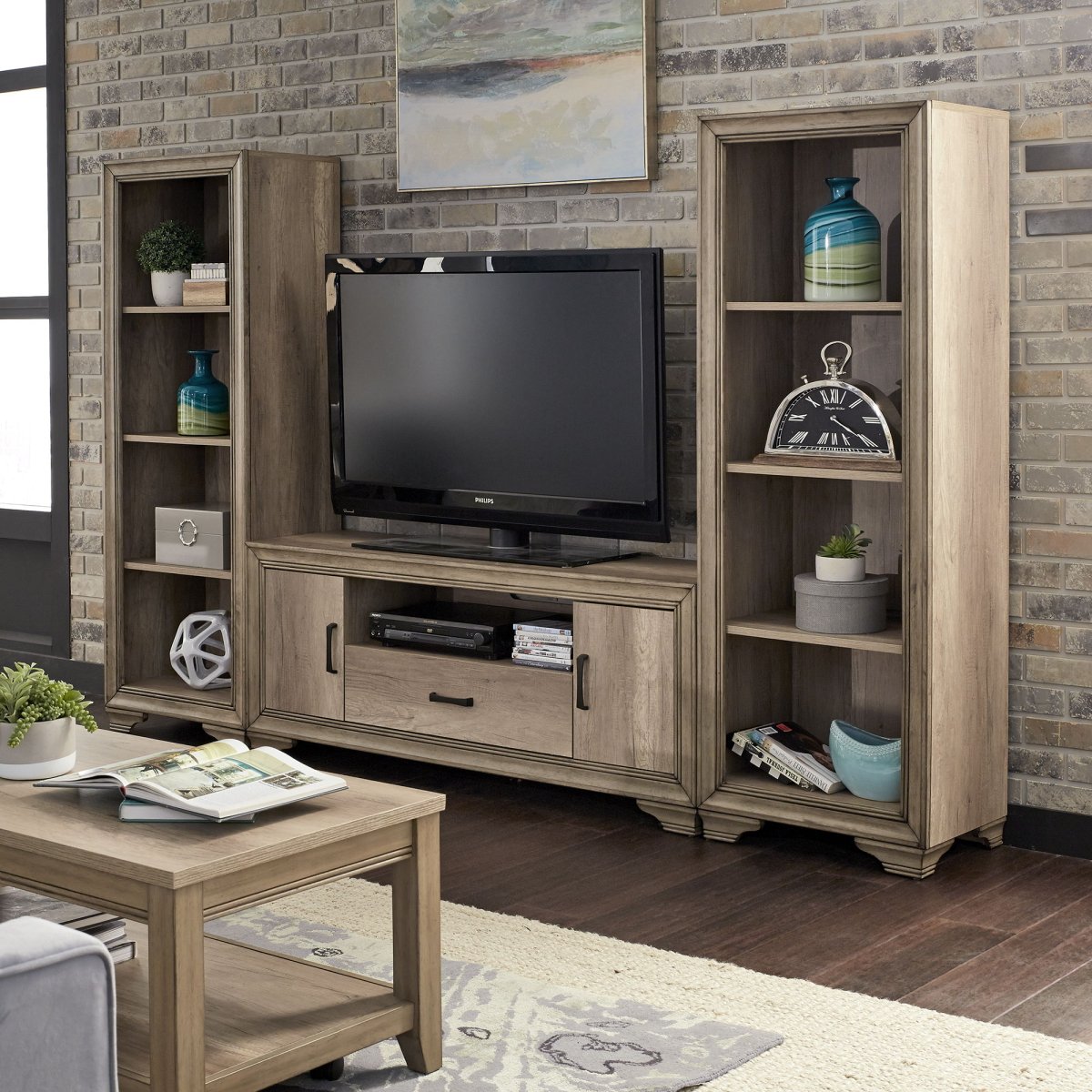 Sun Valley - Entertainment Center With Piers - Light Brown Entertainment Centers by Liberty Furniture - Walls Furniture & Mattress