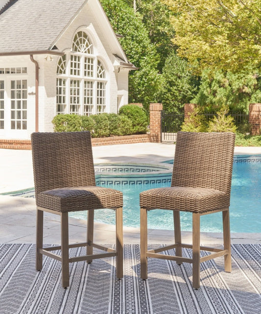 Walton Bridge - Barstool (Set of 2) - Driftwood Stool Sets by Signature Design by Ashley® - Walls Furniture & Mattress