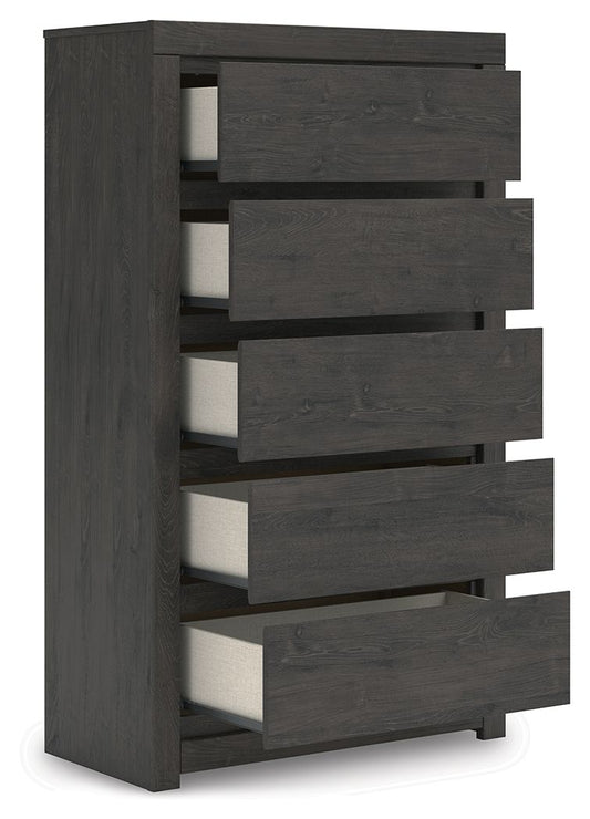 Fraluna - Five Drawer Chest - Charcoal Accent Chests by Signature Design by Ashley® - Walls Furniture & Mattress