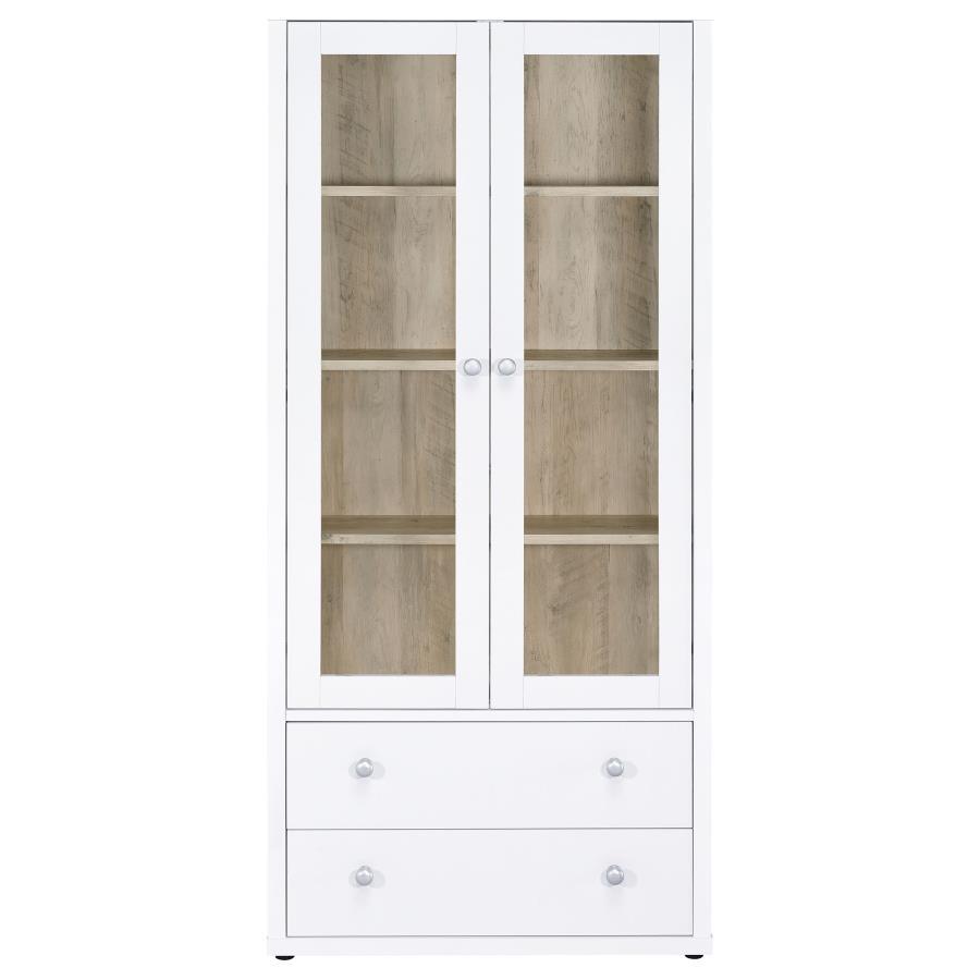 Hawthorne - 4 - Shelf Glass Door Tall Cabinet With Drawers Display Cabinets by Coaster Fine Furniture - Walls Furniture & Mattress