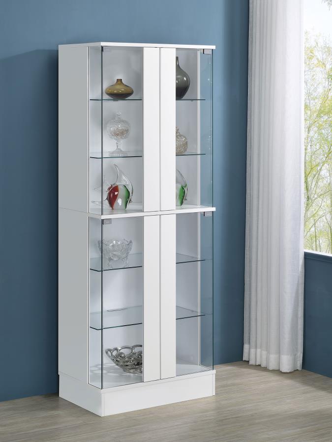 Cabra - 4 - door LED Curio Display Cabinet Curio Cabinets by Coaster Fine Furniture - Walls Furniture & Mattress