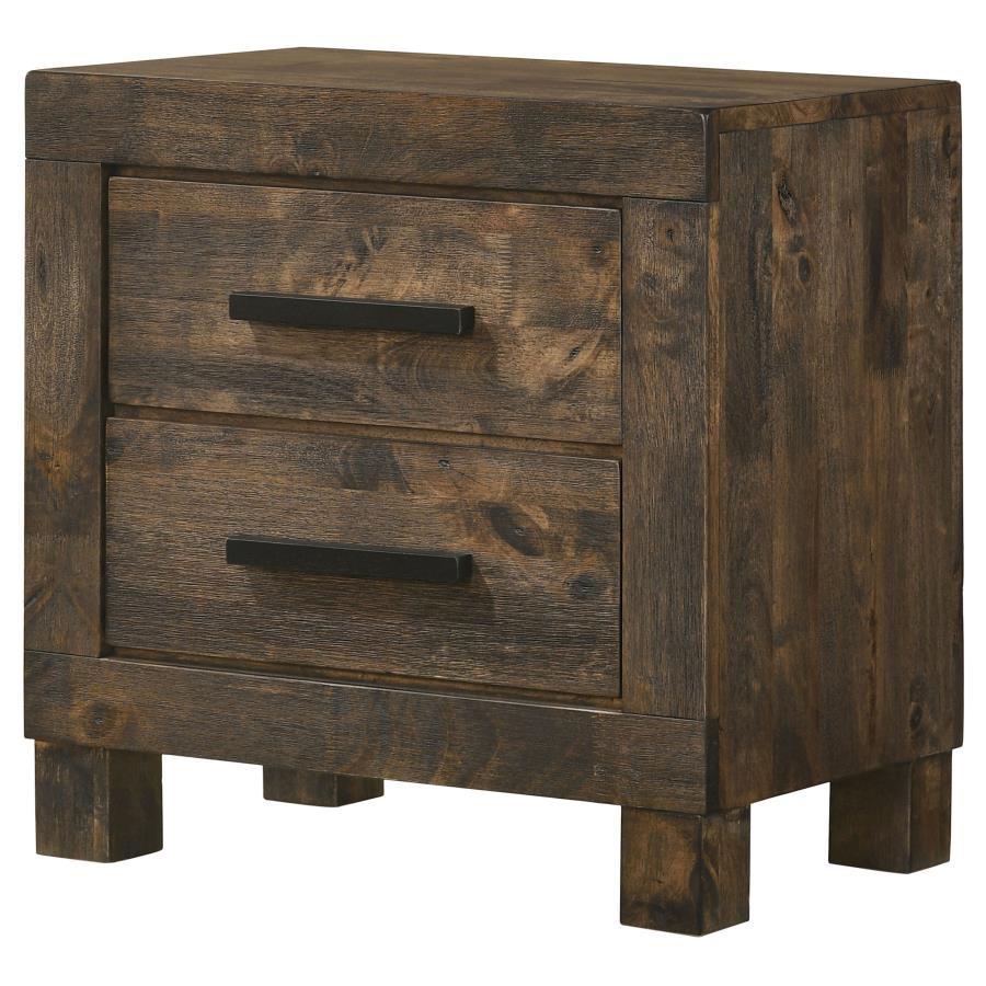Woodmont - 2 - Drawer Nightstand - Rustic Golden Brown Accent Nightstands by CoasterEveryday - Walls Furniture & Mattress