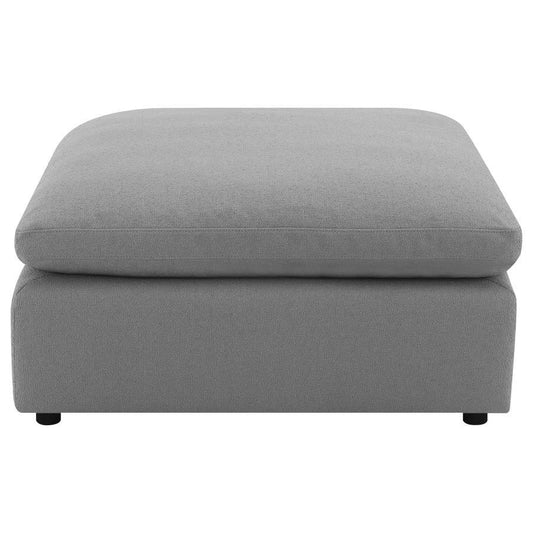 Raleigh - Boucle Upholstered Ottoman - Gray Upholstered Ottomans by Coaster Fine Furniture - Walls Furniture & Mattress