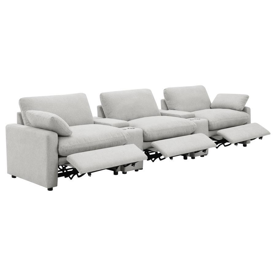 Collins - 5 - Piece Power Reclining Home Theater Seating Reclining Sectionals by Coaster Fine Furniture - Walls Furniture & Mattress