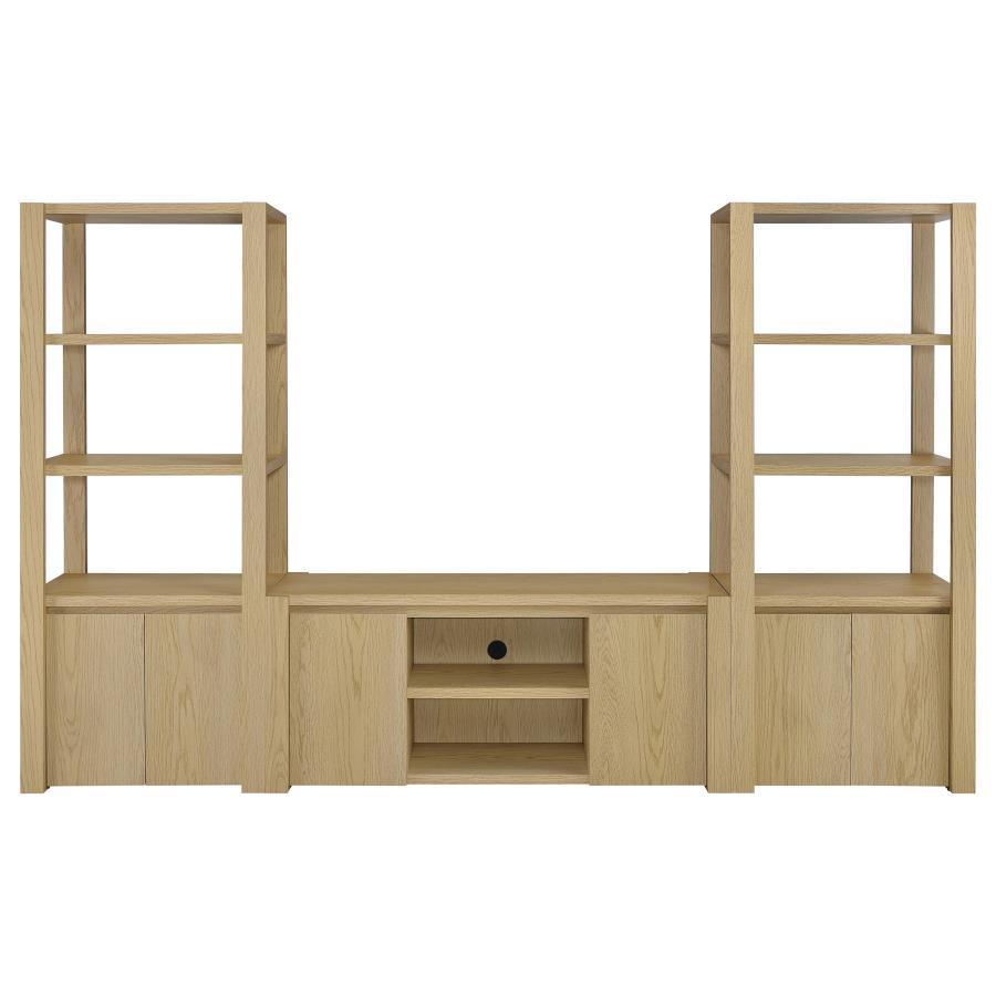Laurelton - 3 Piece Entertainment Center TV Stand - Light Oak Entertainment Centers by Coaster Fine Furniture - Walls Furniture & Mattress