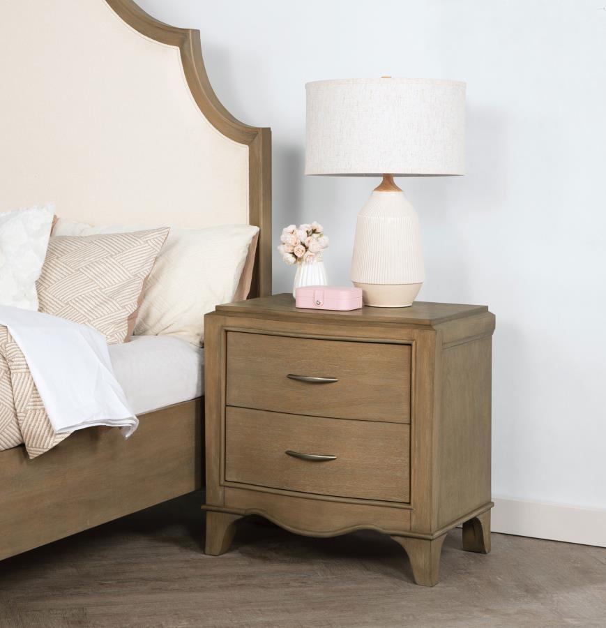Revello - 2 - Drawer Nightstand Bedside Table - Washed Mango Nightstands w/ Charging Stations by Coaster Fine Furniture - Walls Furniture & Mattress