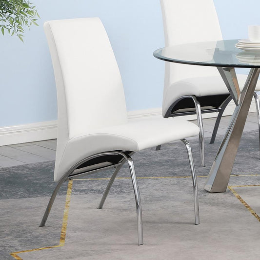 Bishop - Upholstered Dining Side Chair (Set of 2) - White Chair Sets by CoasterEssence - Walls Furniture & Mattress
