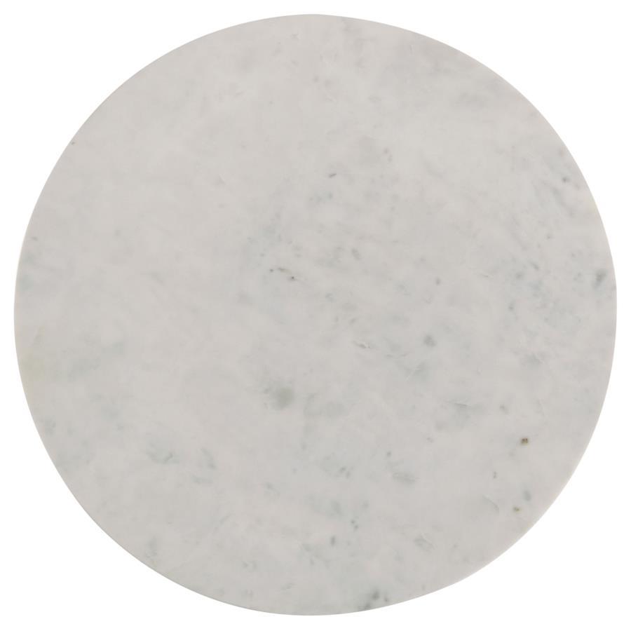 Astoria - Round Genuine Marble Side End Table - White End Tables by Coaster Fine Furniture - Walls Furniture & Mattress