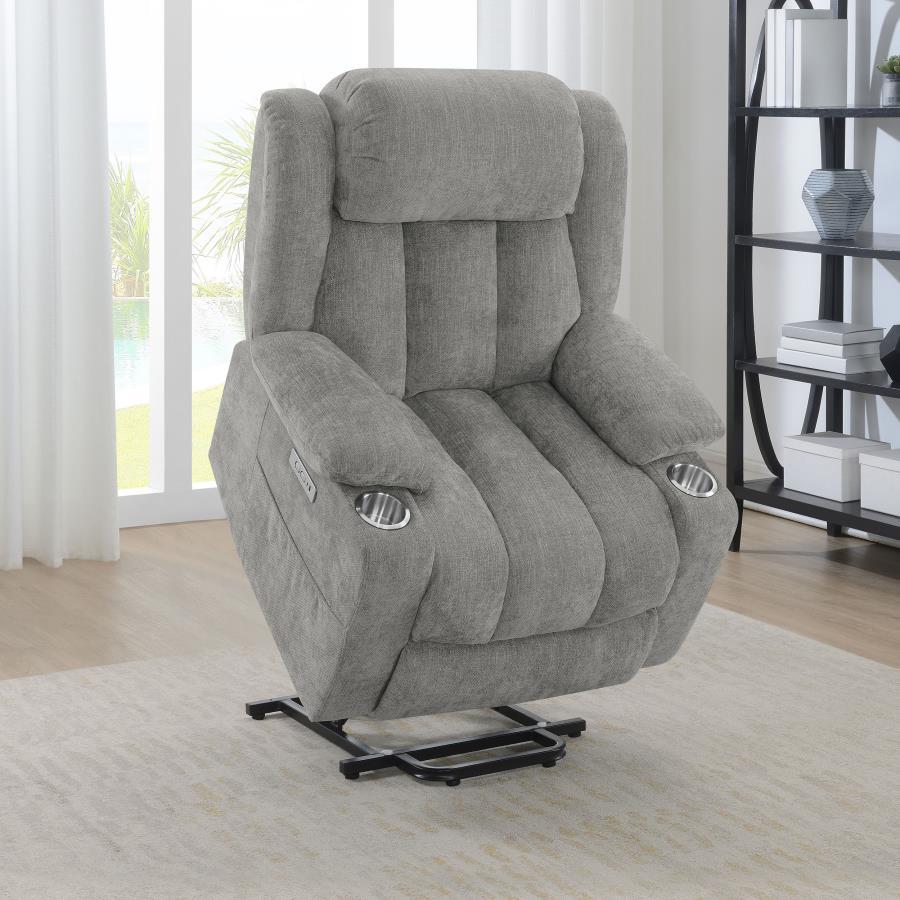 Houston - Upholstered Power Lift Recliner Chair Lift Chairs by CoasterEveryday - Walls Furniture & Mattress