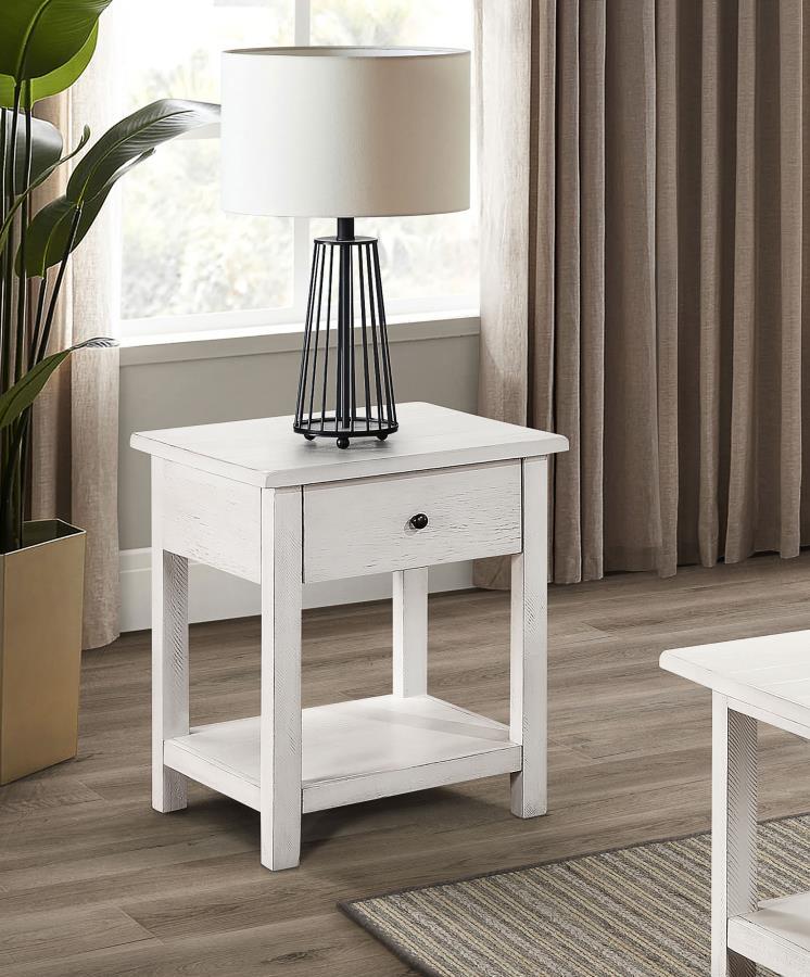 Payne - 1 Drawers Wood End Table with Shelf End Tables by Coaster Fine Furniture - Walls Furniture & Mattress