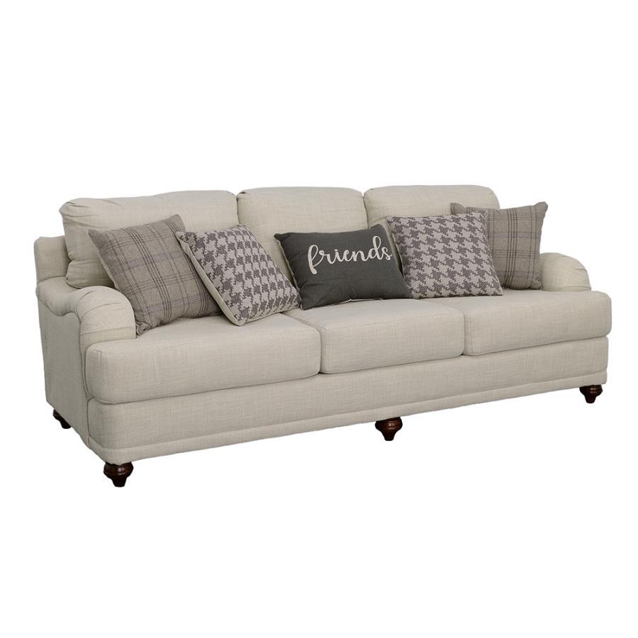 Glenn - Upholstered English Arm Sofa - Light Gray Stationary Sofas by CoasterElevations - Walls Furniture & Mattress