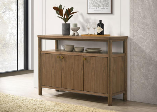 Crestmore - Dining Cabinet Sideboard Buffet - Walnut Buffets by Coaster Fine Furniture - Walls Furniture & Mattress