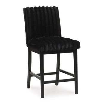 Mervannie - Upholstered Barstool (Set of 2) - Black Stool Sets by Signature Design by Ashley® - Walls Furniture & Mattress