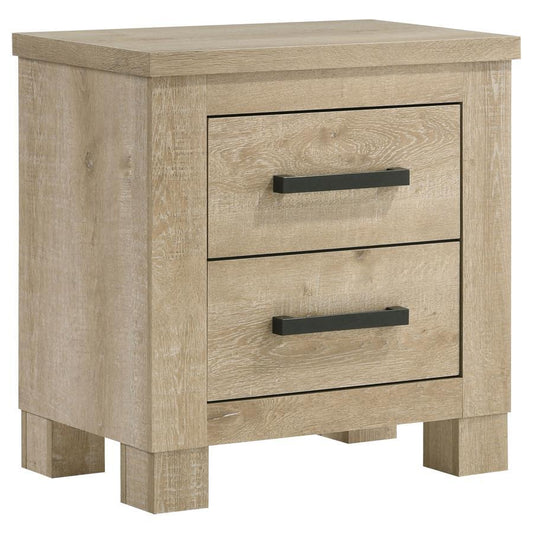Oakglen - 2 - Drawer Nightstand Bedside Table - Weathered Oak Accent Nightstands by Coaster Fine Furniture - Walls Furniture & Mattress