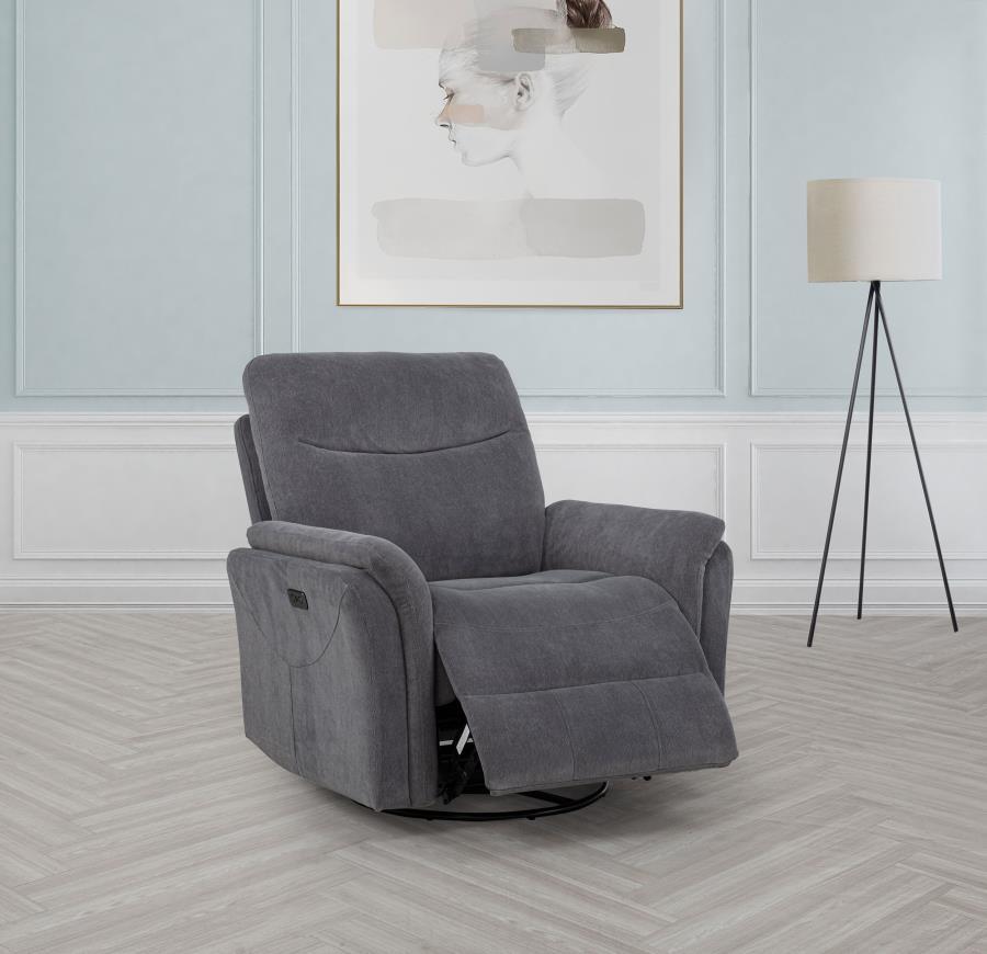 Adler - Upholstered Power Swivel Glider Recliner Swivel Glider Chairs by Coaster Fine Furniture - Walls Furniture & Mattress
