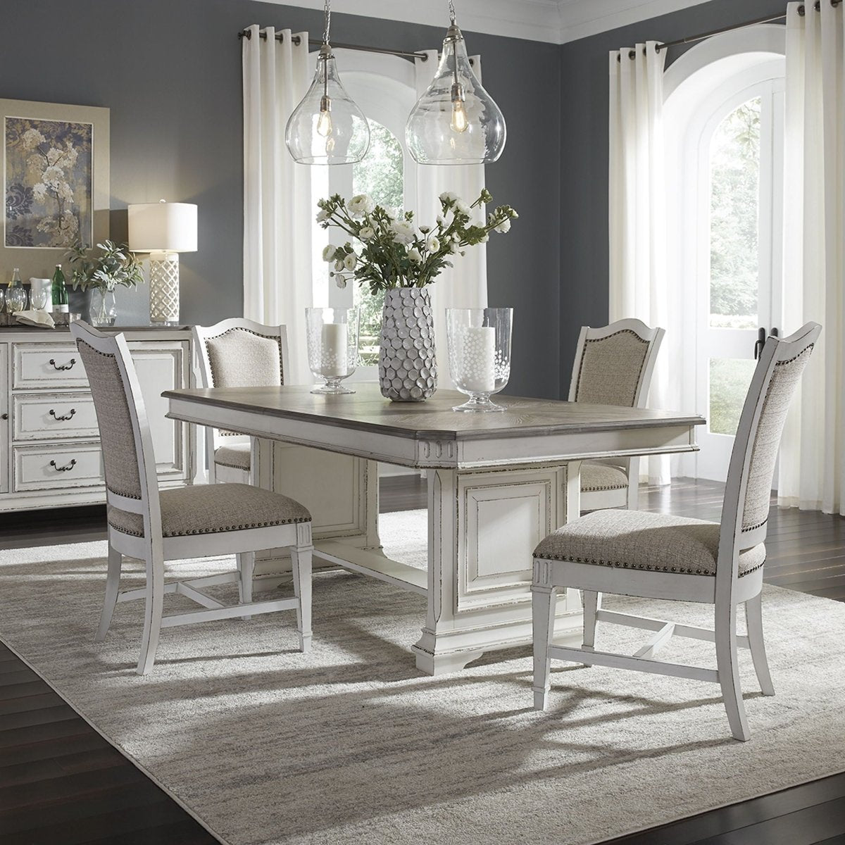 Abbey Park - Trestle Table Set 5 Piece Dining Room Sets by Liberty Furniture - Walls Furniture & Mattress