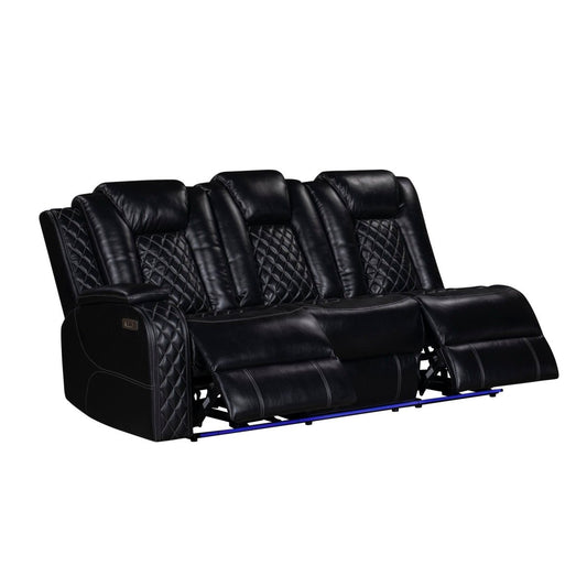 Orion II - Laf Sofa With Power Headrest & Footrest - Black Reclining Sofas by New Classic - Walls Furniture & Mattress