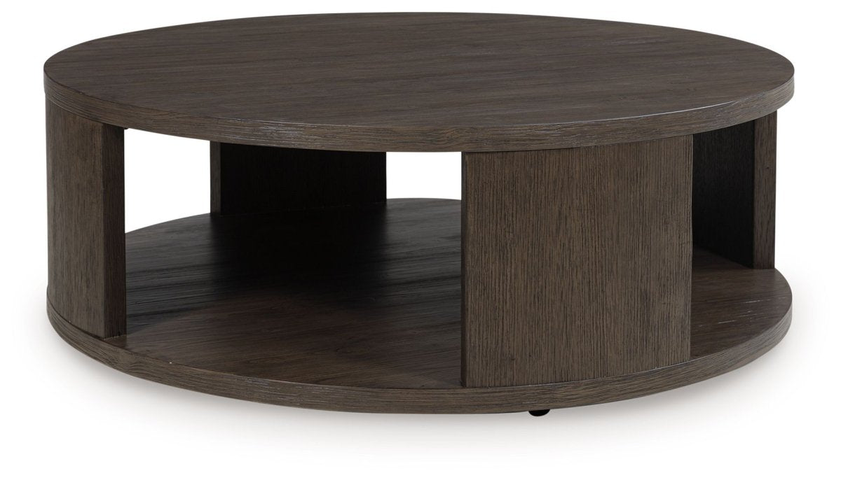 Neo - Rich Brown - Round Cocktail Table Coffee Tables by Luxe - Walls Furniture & Mattress