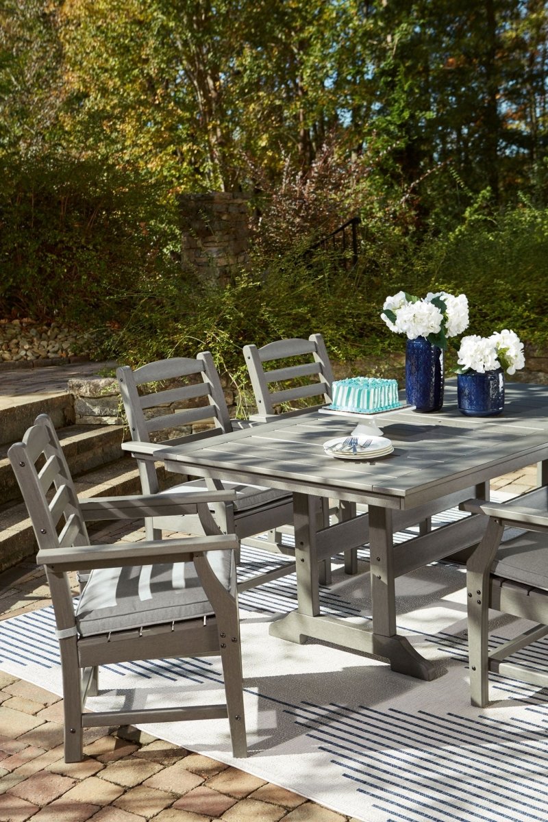 Visola - RECT Dining Table w/Umb OPT - Gray Dining Tables by Signature Design by Ashley® - Walls Furniture & Mattress