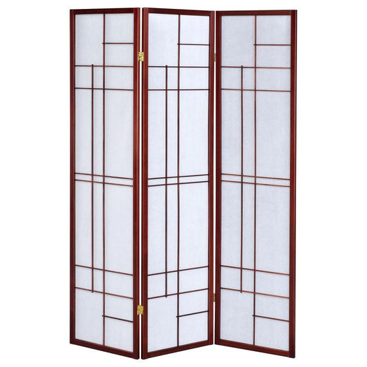 Katerina - 3 - Panel Room Divider Folding Shoji Screen - Cherry Room Dividers by CoasterEveryday - Walls Furniture & Mattress