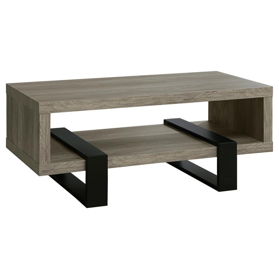 Dinard - Engineered Wood Coffee Table - Gray Driftwood Coffee Tables by CoasterEssence - Walls Furniture & Mattress