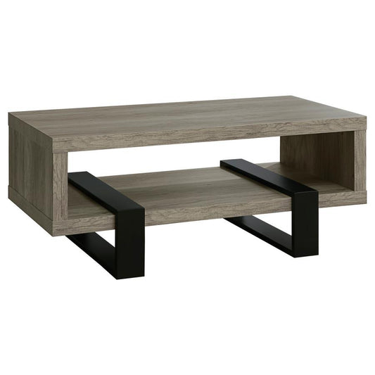 Dinard - Engineered Wood Coffee Table - Gray Driftwood Coffee Tables by CoasterEssence - Walls Furniture & Mattress