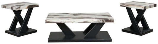 Cendill - Occasional Table Set (Set of 3) - Dark Brown / White / Black Table Sets by Signature Design by Ashley® - Walls Furniture & Mattress